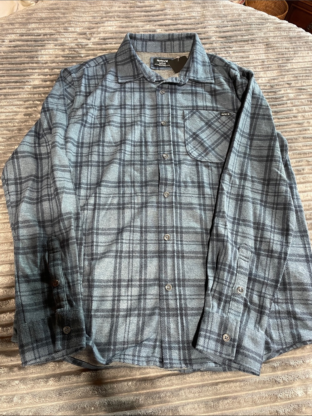 Hurley Blue & Navy Plaid Shirt Jacket